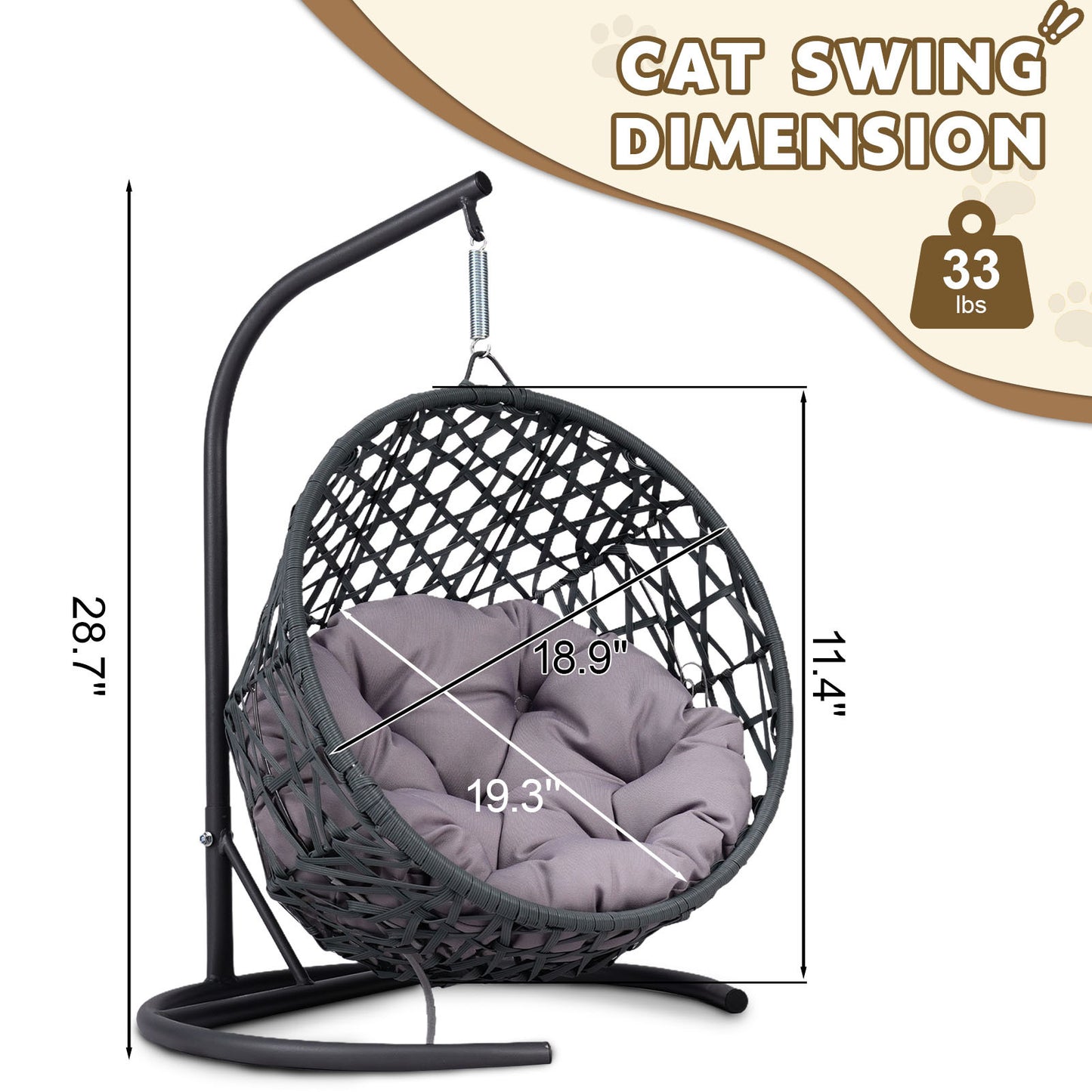 Cozy Cat Hammock Bed with cusion - Neferpaws