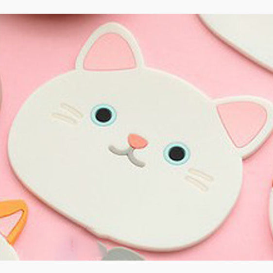 Cat shaped coaster packed by four
