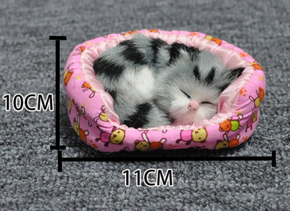 Will the small cat sleeping in a little bed toy