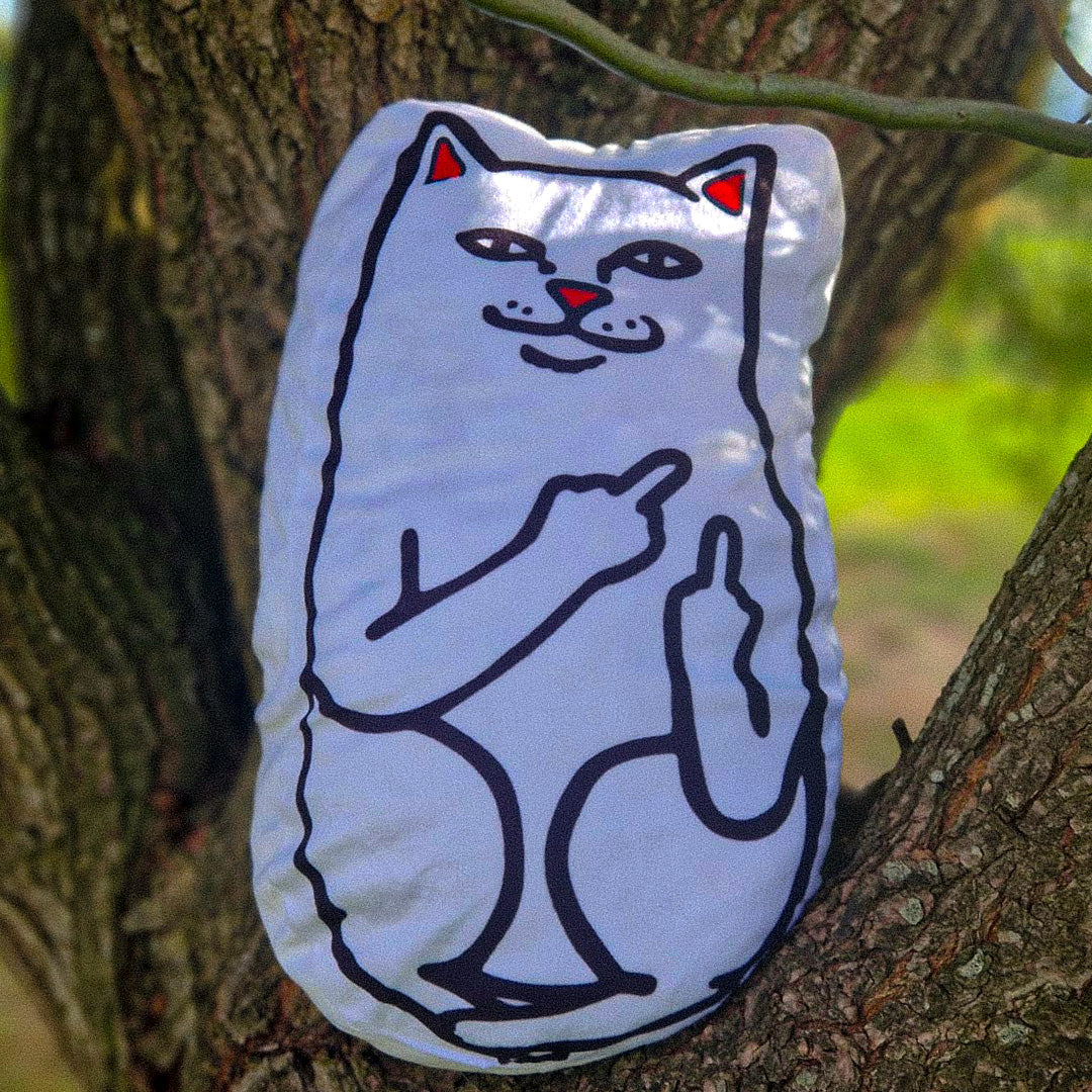 Cat Pillow Cusion Holding Middle Fingers Up