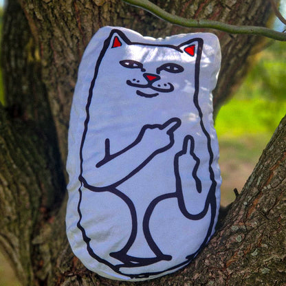 Cat Pillow Cusion Holding Middle Fingers Up
