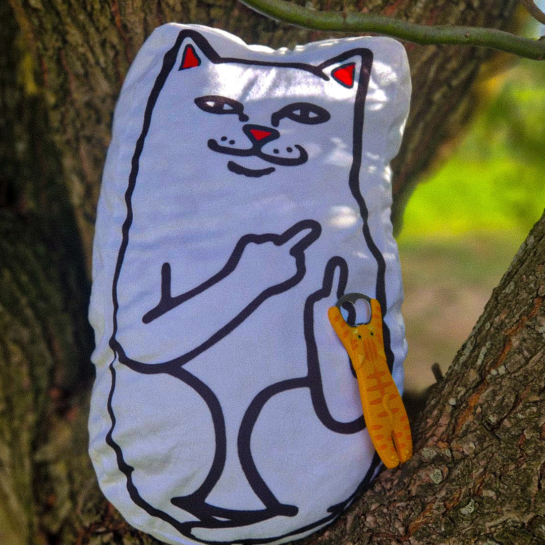 Cat Pillow Cusion Holding Middle Fingers Up