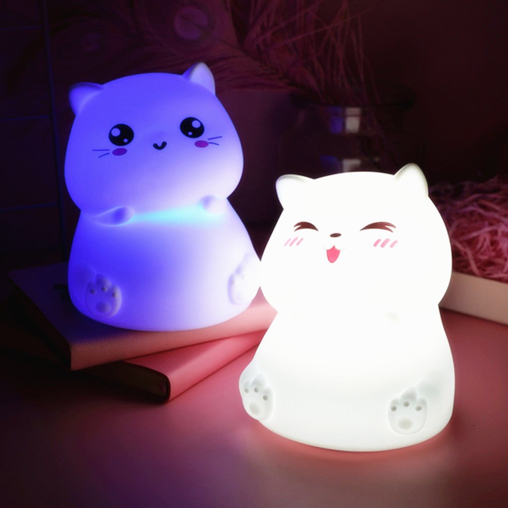 Neferpaws - Cute cat nightlamps blue and white