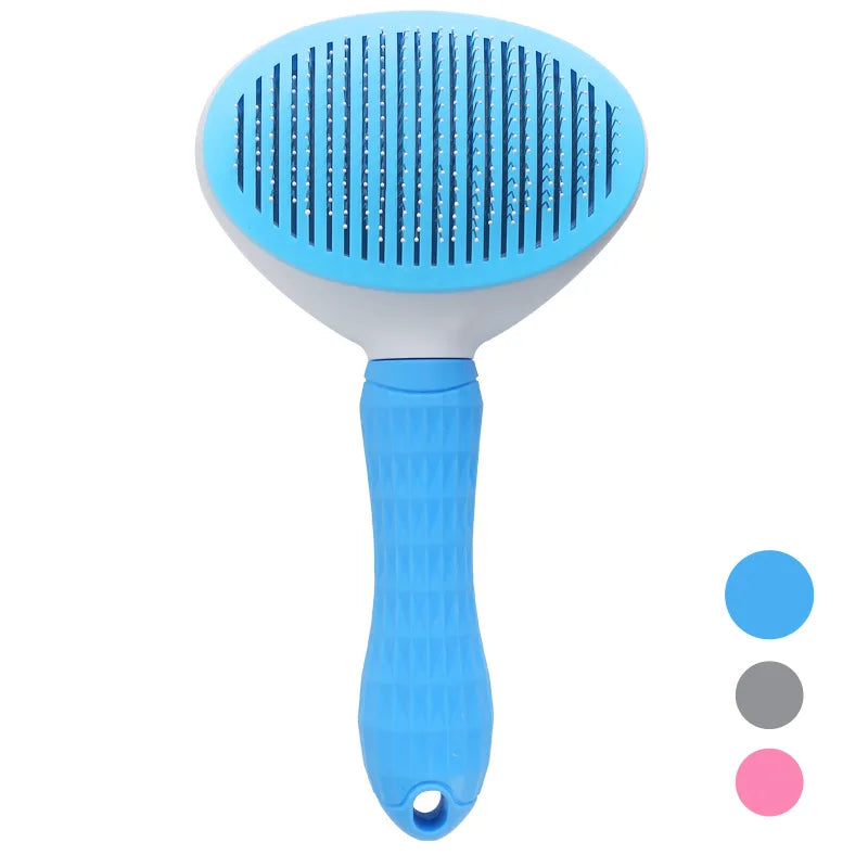 Self-Cleaning Pet Hair Removal Comb blue - Neferpaws