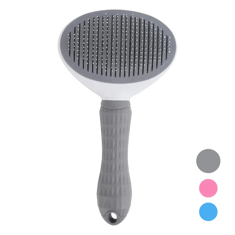 Self-Cleaning Pet Hair Removal Comb grey - Neferpaws