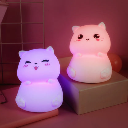 Two cartoon cat-shaped night lights Neferpaws