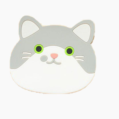 Cat-shaped coaster with gray and white design - Neferpaws
