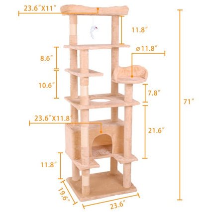 Cream White Cat Climbing Frame
