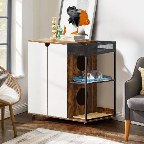 Stylish Litter Box Enclosure For Two Cats - Neferpaws