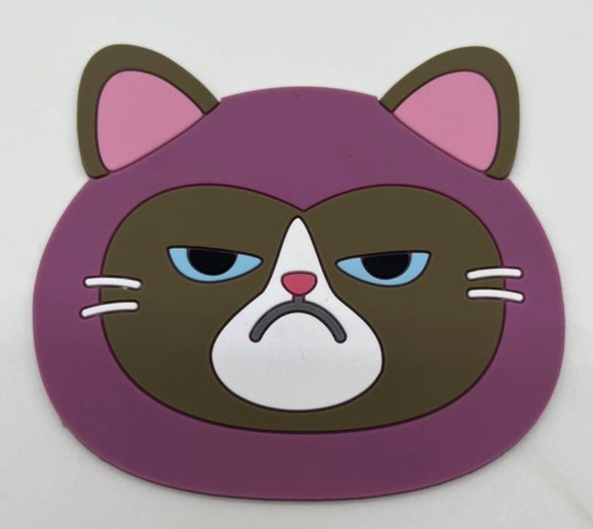 Cartoon cat face coaster design - Neferpaws