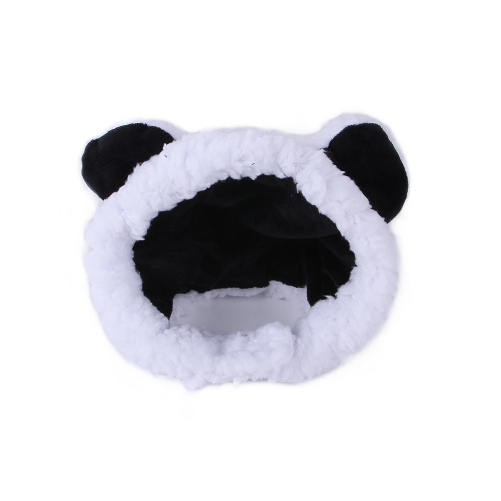 Panda-shaped headband for cats