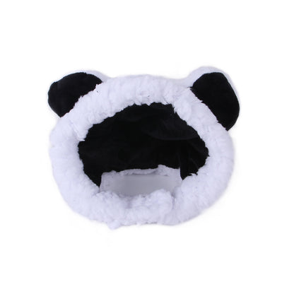 Panda-shaped headband for cats