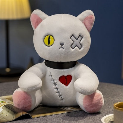 White cat plush toy - Dark cat serie from Neferpaws
