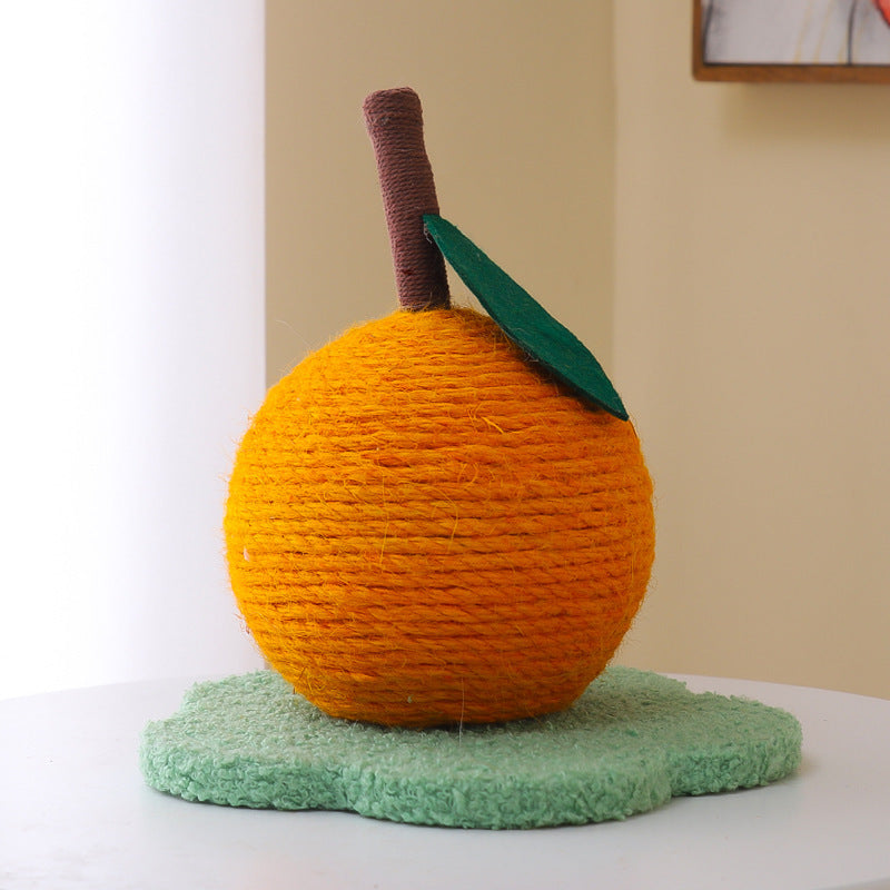 Orange Cat Scratching Ball