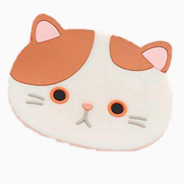 Orange cat shaped coaster packed by four